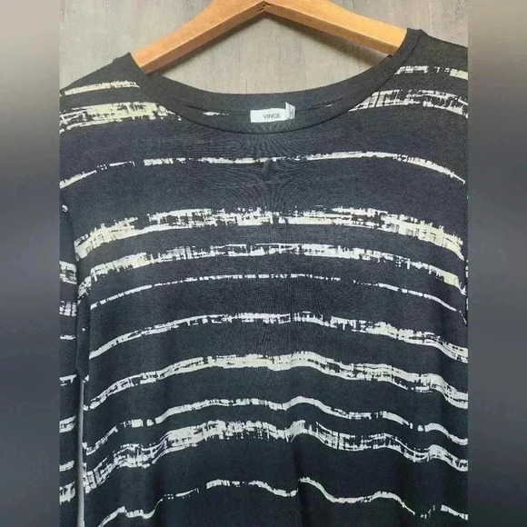Vince Shadow Stripe Cotton & Modal Crewneck Tee XS Women's - Picture 6 of 11